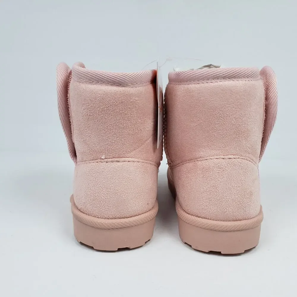Jumping Beans Munchie Toddler Girls Sz 10 Pink Pull On Faux Fur Warm Winter Boot